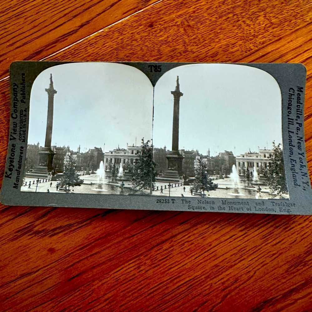 Trafalgar Square London England UK Stereoview Keystone View Antique c1900 X3250